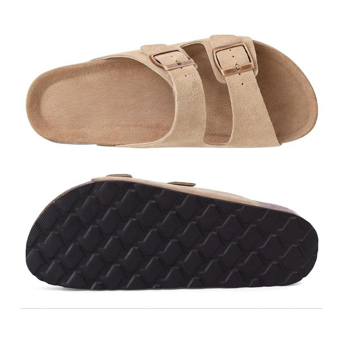 Non Slip Sole Cork Footbed Sandals With Adjustable Buckle