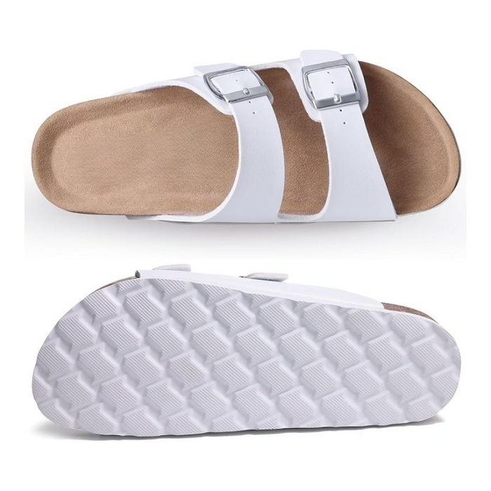 Non Slip Sole Cork Footbed Sandals With Adjustable Buckle