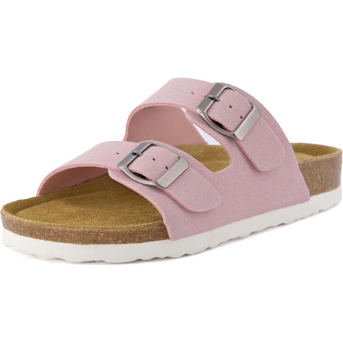 Adjustable Buckles Double Strap Cork Footbed Sandals