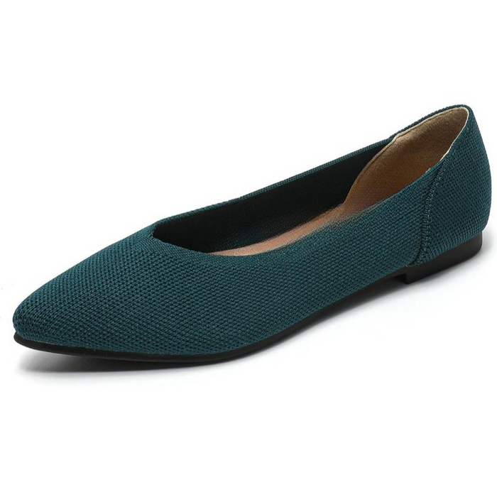 Memory Foam Insole Textured Knit Slip On Flats