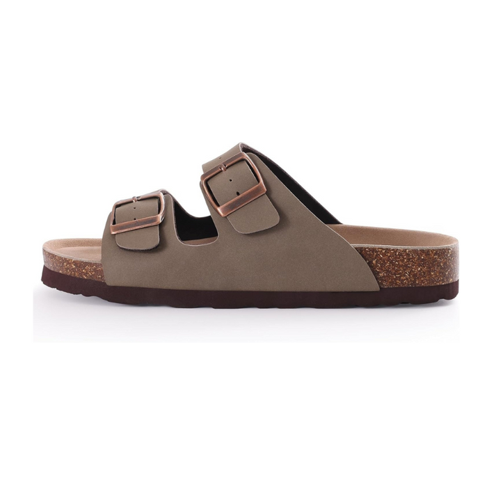 Non Slip Sole Cork Footbed Sandals With Adjustable Buckle