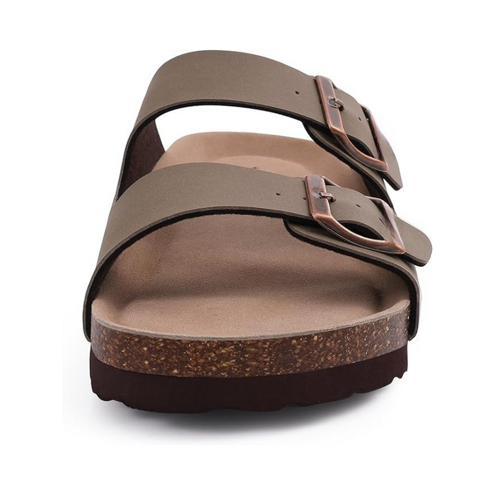 Non Slip Sole Cork Footbed Sandals With Adjustable Buckle