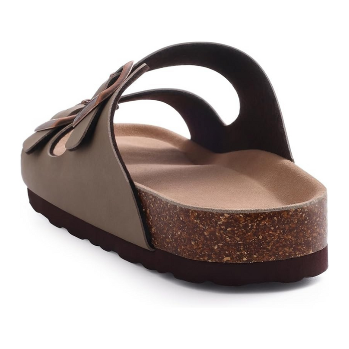 Non Slip Sole Cork Footbed Sandals With Adjustable Buckle