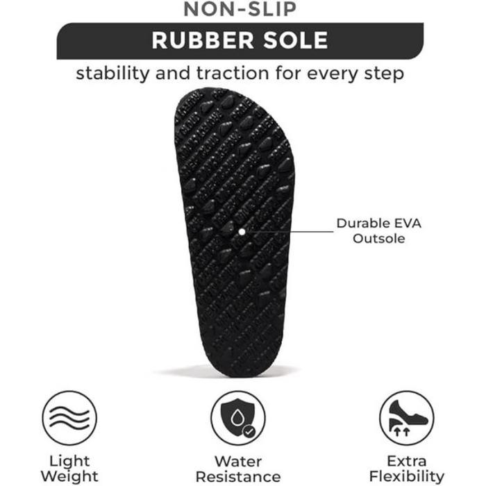 Adjustable Straps Leather Buckle Slides With Cork Footbed
