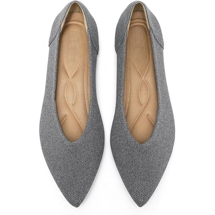 Memory Foam Insole Textured Knit Slip On Flats