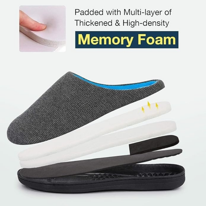 Non Slip Rubber Sole Memory Foam House Slippers