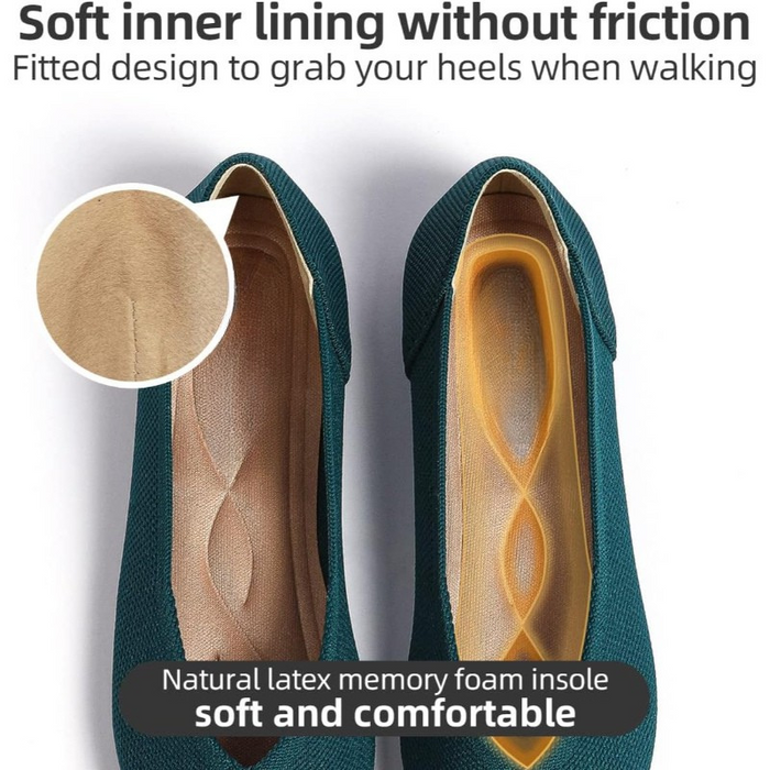 Memory Foam Insole Textured Knit Slip On Flats