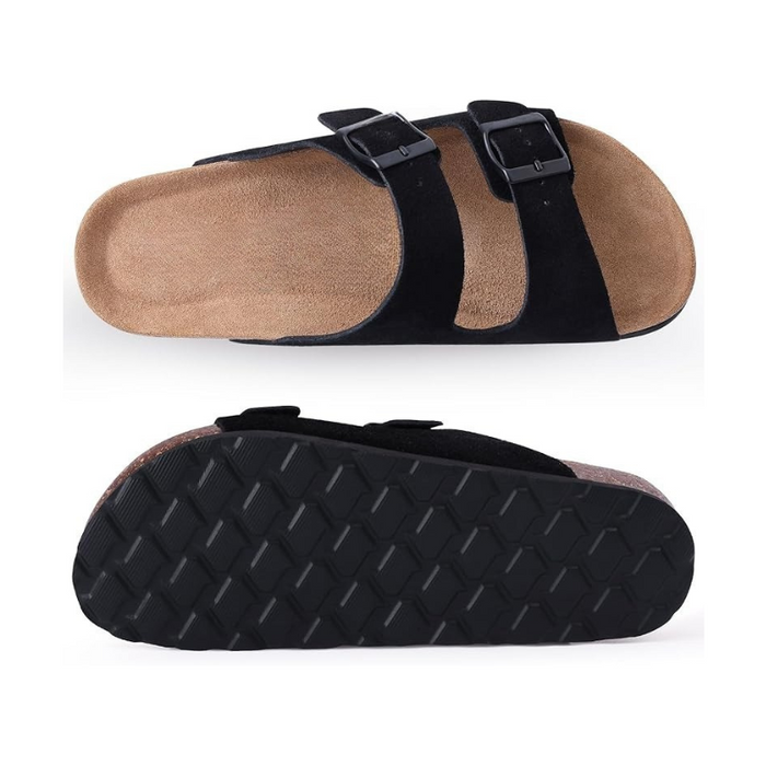 Non Slip Sole Cork Footbed Sandals With Adjustable Buckle