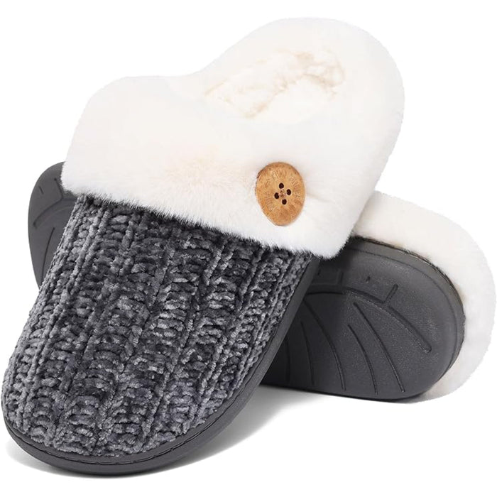 Knitted House Memory Foam Plush Lining Sandals