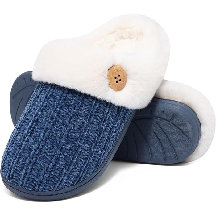 Knitted House Memory Foam Plush Lining Sandals