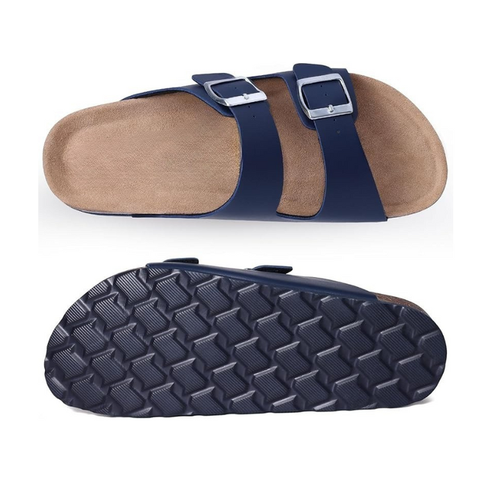 Non Slip Sole Cork Footbed Sandals With Adjustable Buckle