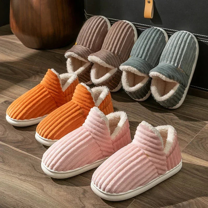 Quilted Pattern Solid Color Slippers