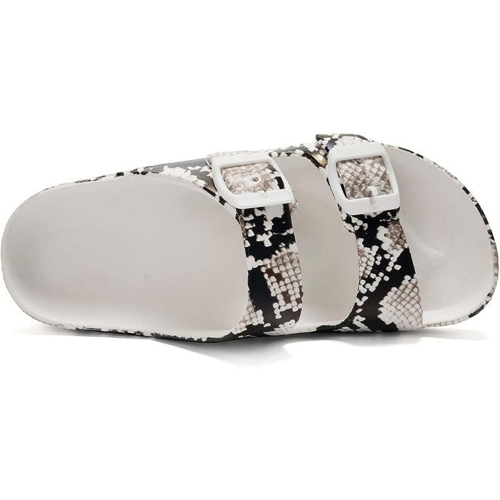 Comfy Slides With Double Buckle Pattern
