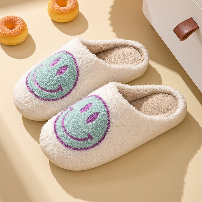 Cheerful Cozy Smile Plush Slippers