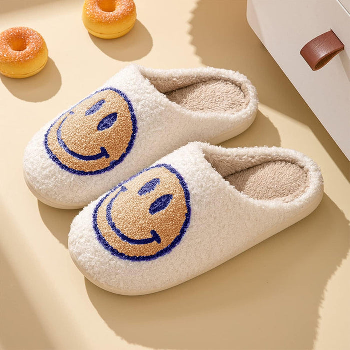 Cheerful Cozy Smile Plush Slippers