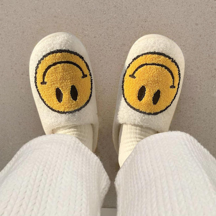 Cheerful Cozy Smile Plush Slippers