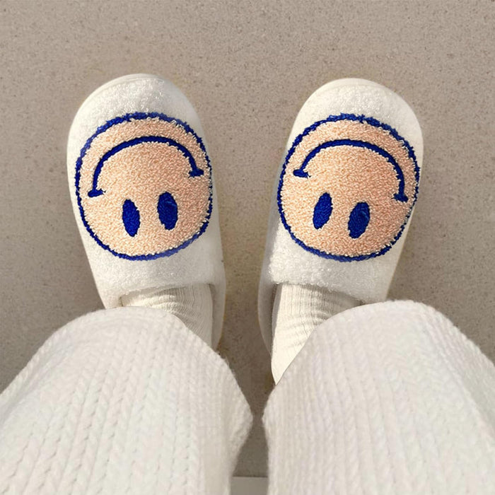 Cheerful Cozy Smile Plush Slippers