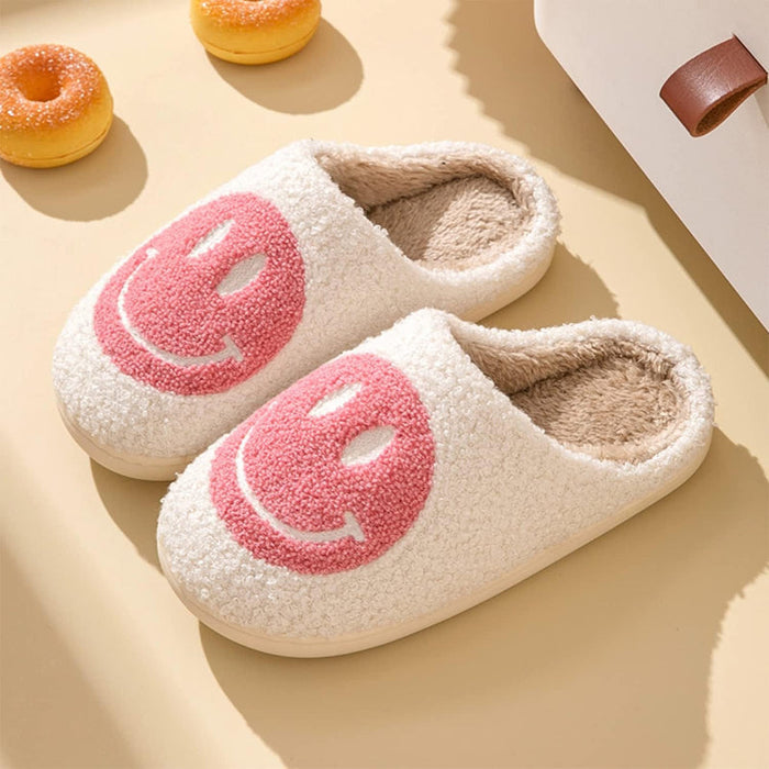 Cheerful Cozy Smile Plush Slippers