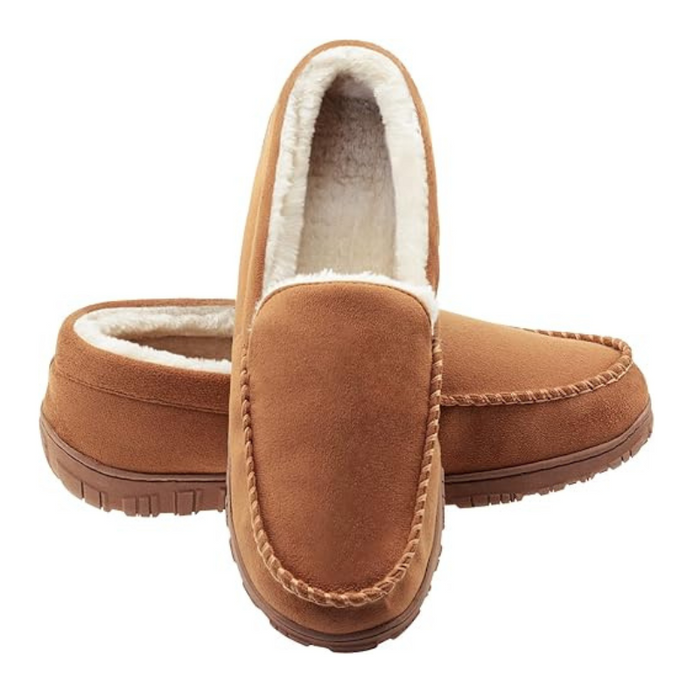 Classic Stitched Plush Moccasins With Soft Lining