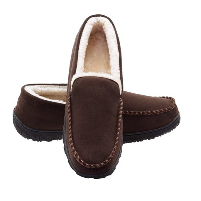 Classic Stitched Plush Moccasins With Soft Lining
