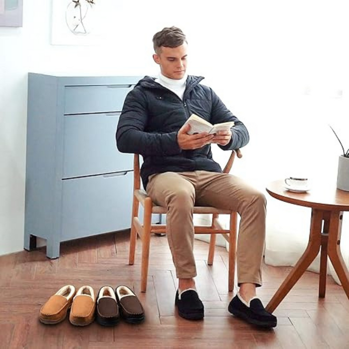 Classic Stitched Plush Moccasins With Soft Lining