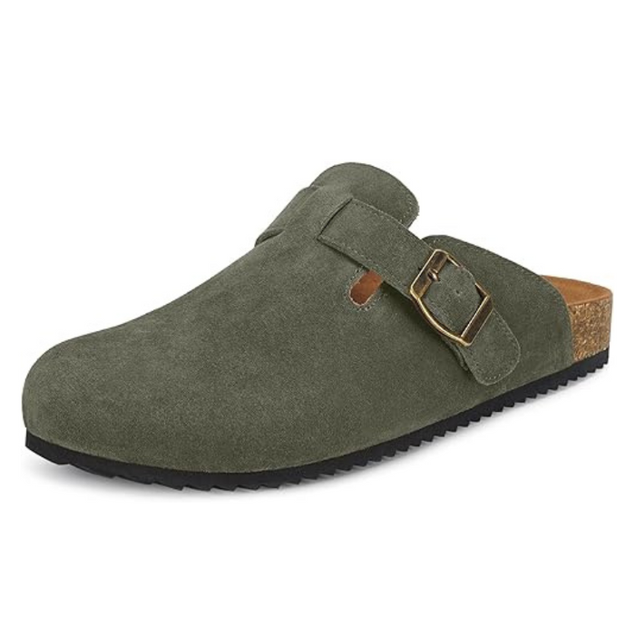 Suede Mules Slip On Footbed Clogs
