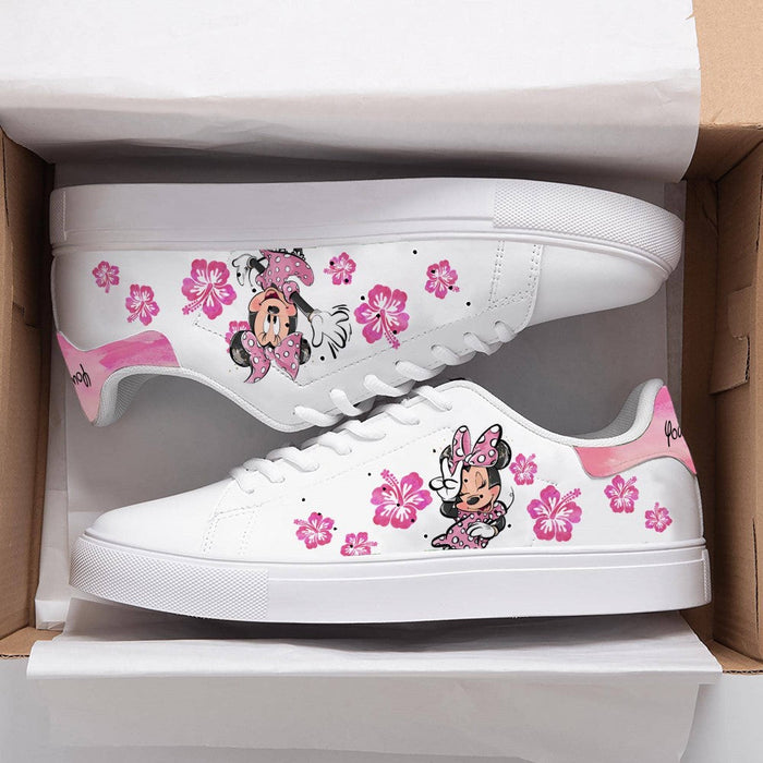 Custom Named Minnie Mouse Flower Designed Shoes