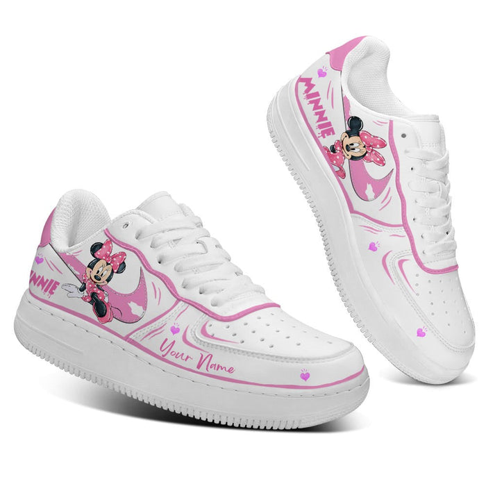 Minnie Mouse Custom Name Casual Sneakers