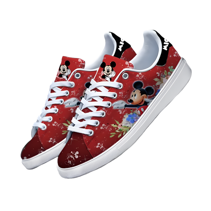 Mickey Mouse Glitter Pattern Casual Sneakers